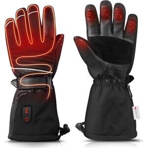 ZEROFIRE Black Heated Ski Gloves Men and Women Waterproof Electric Winter XL